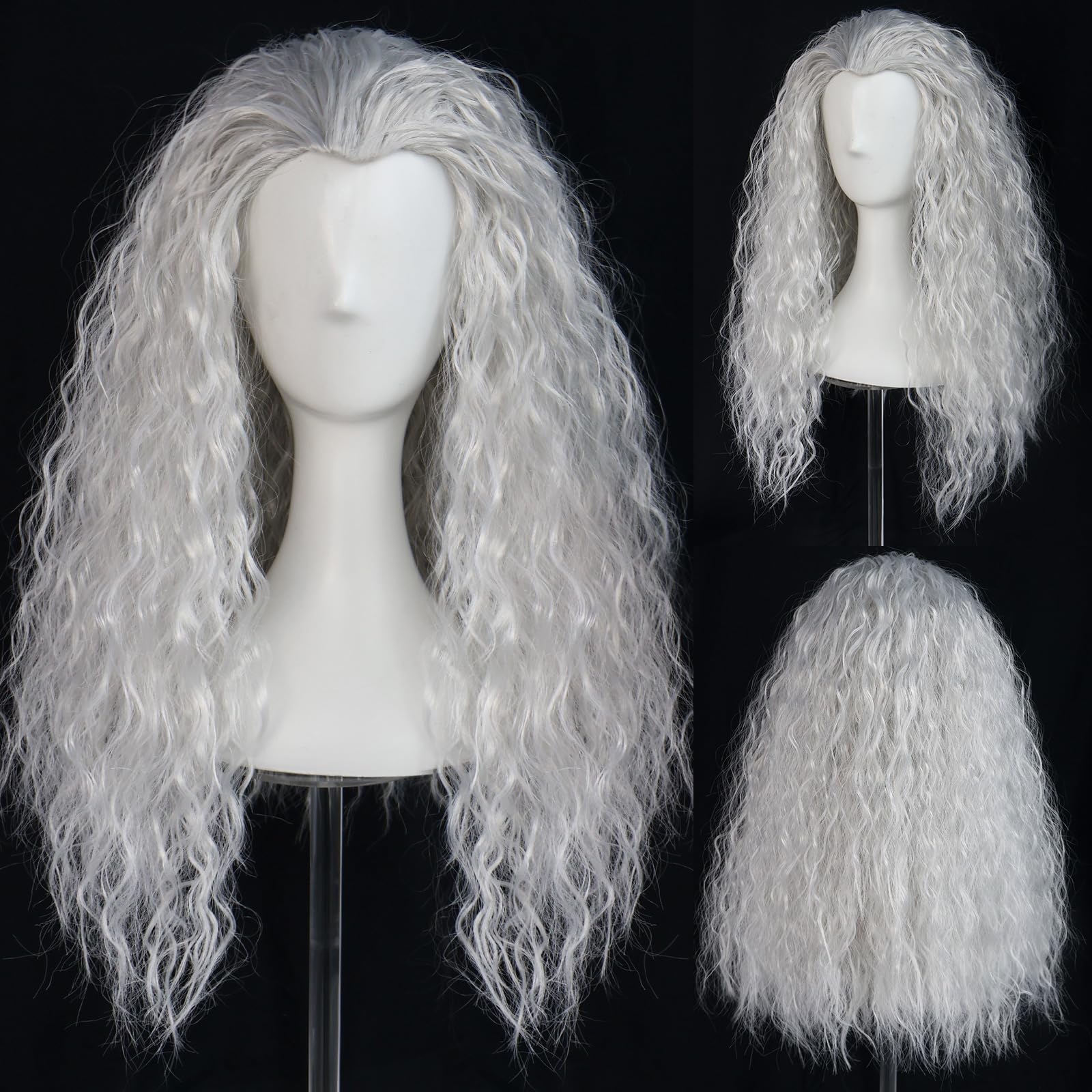 Fluffy white witch corn perm l - Anime Cosplay Face review and price