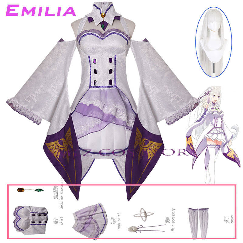 Emilia Cosplay Anime Re Zero K - Anime Cosplay Waifu review and price