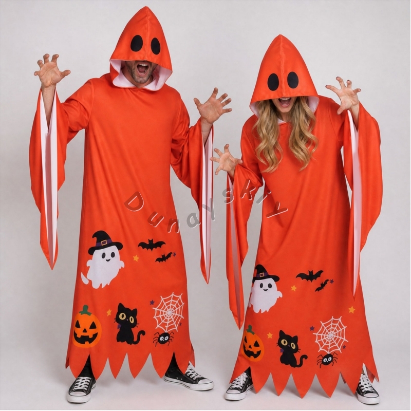 Pumpkin Robe Costume Ghost Fac - Anime Cosplay Face review and price