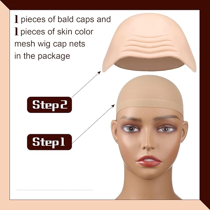 2 Pieces Latex Bald Cap with N - Anime Cosplay Makeup review and price